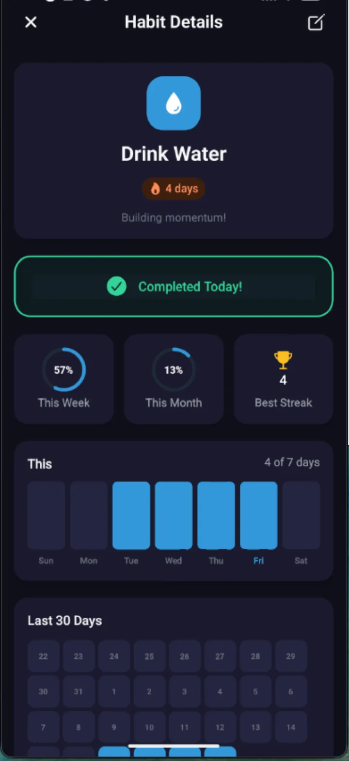 HabitFlow — screen 3